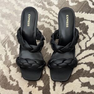 Express Women's Black Braided Heels